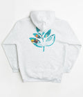 Magenta Deep Plant Hoodie in  Ash