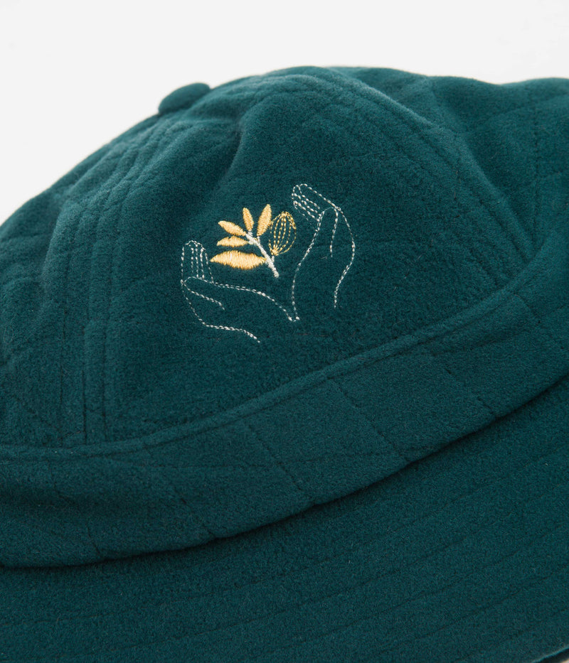 Magenta Handplant Bucket Hat in Petrol Blue