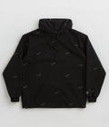 Magenta Loop Fleece Hoodie in Black
