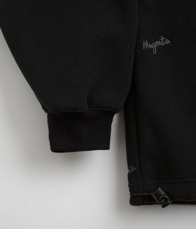 Magenta Loop Fleece Hoodie in Black