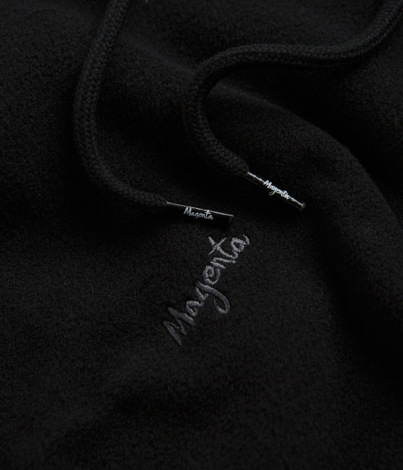 Magenta Loop Fleece Hoodie in Black