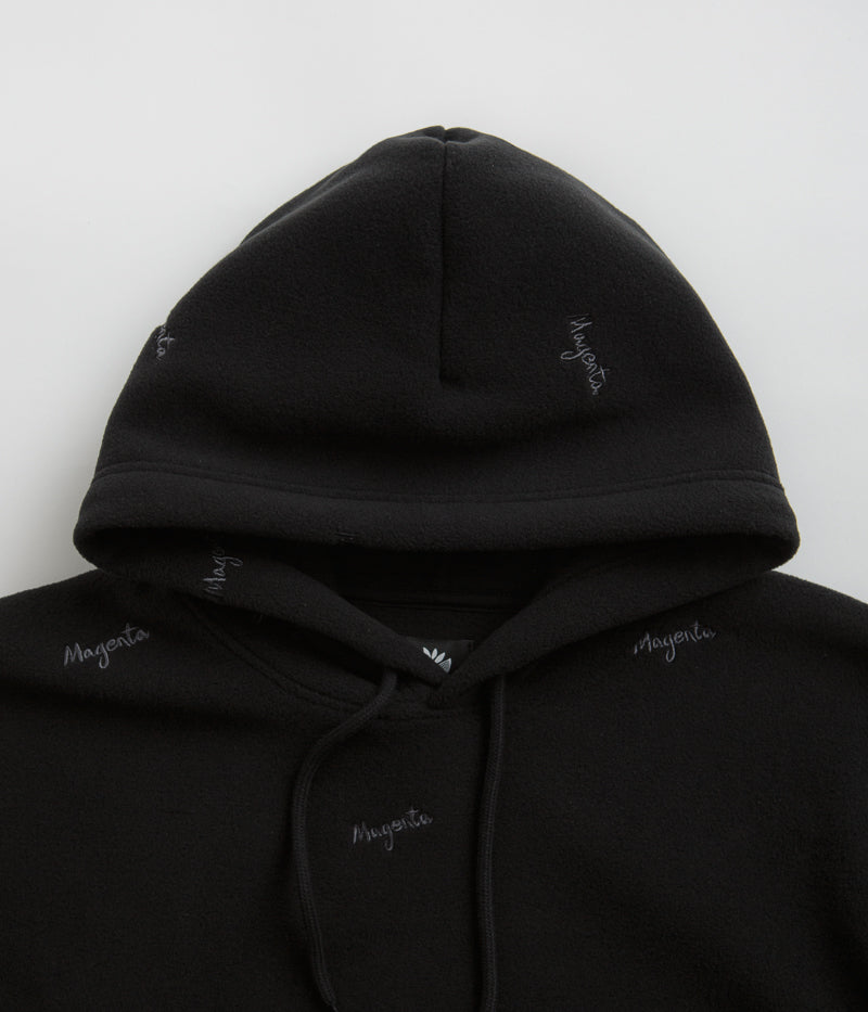 Magenta Loop Fleece Hoodie in Black