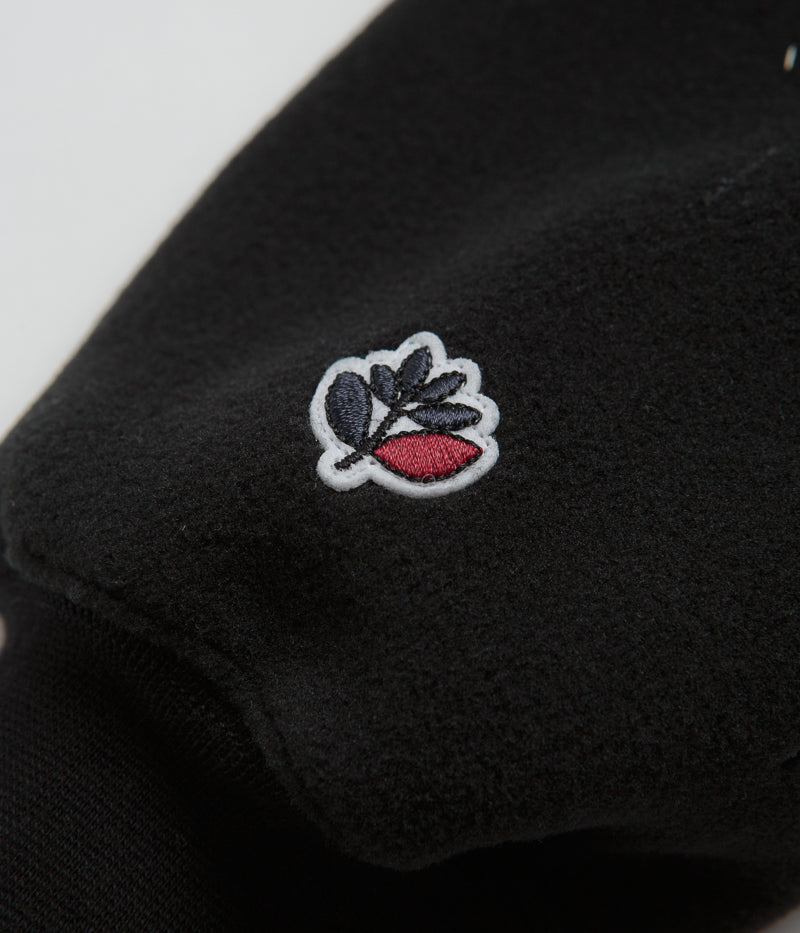 Magenta Loop Fleece Hoodie in Black
