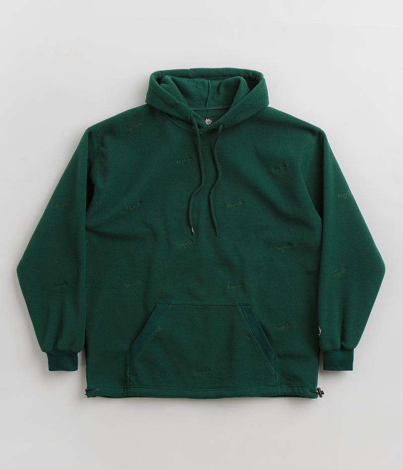 Magenta Loop Fleece Hoodie in Green