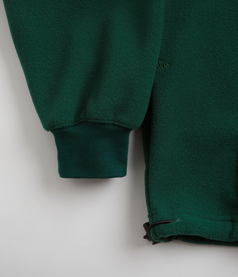 Magenta Loop Fleece Hoodie in Green