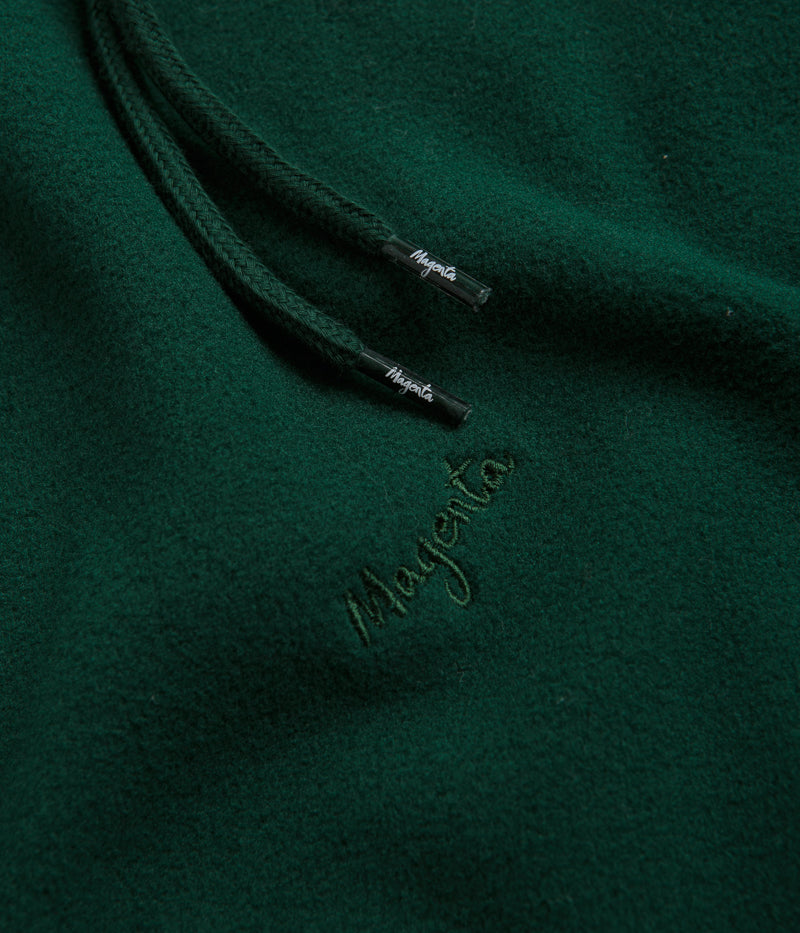 Magenta Loop Fleece Hoodie in Green