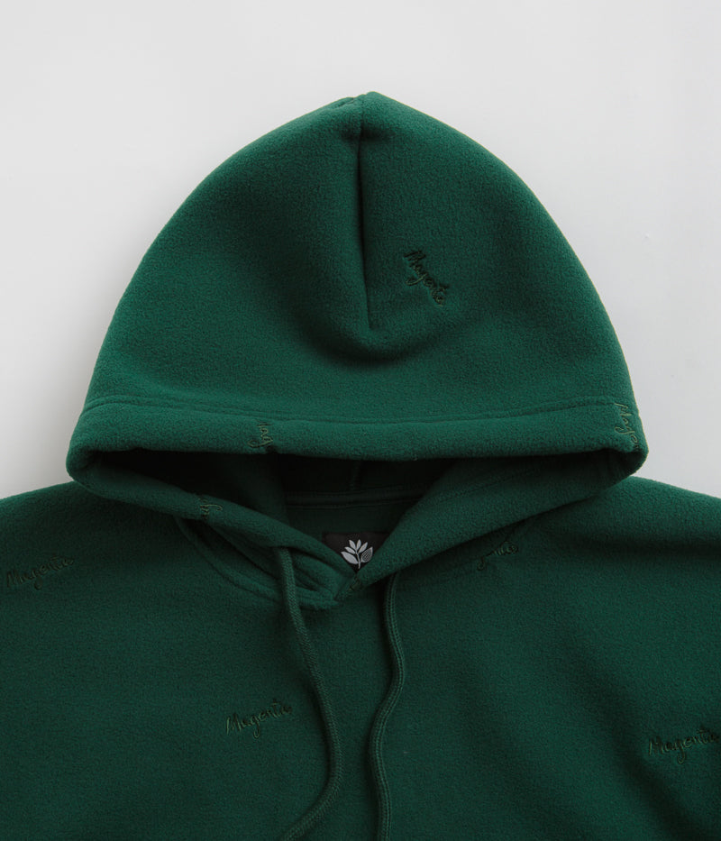 Magenta Loop Fleece Hoodie in Green