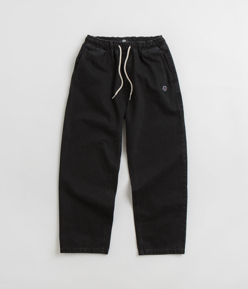 Magenta Loose Pants in Black Denim