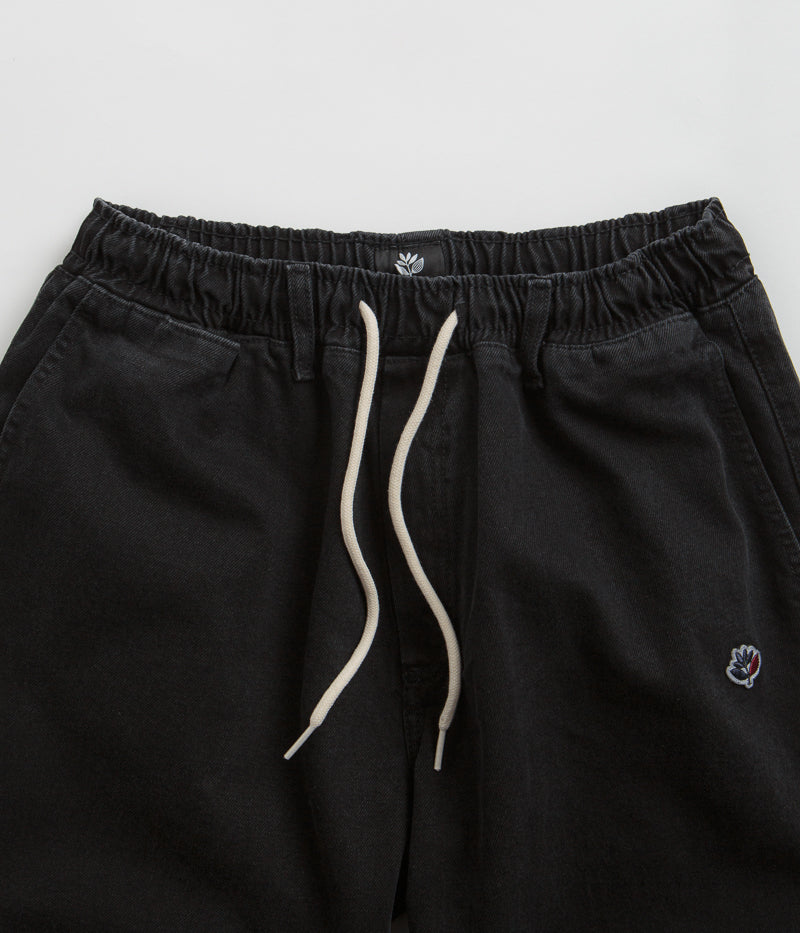 Magenta Loose Pants in Black Denim