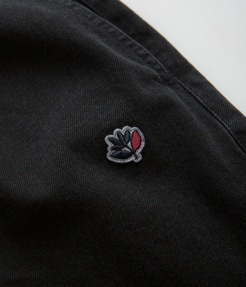 Magenta Loose Pants in Black Denim