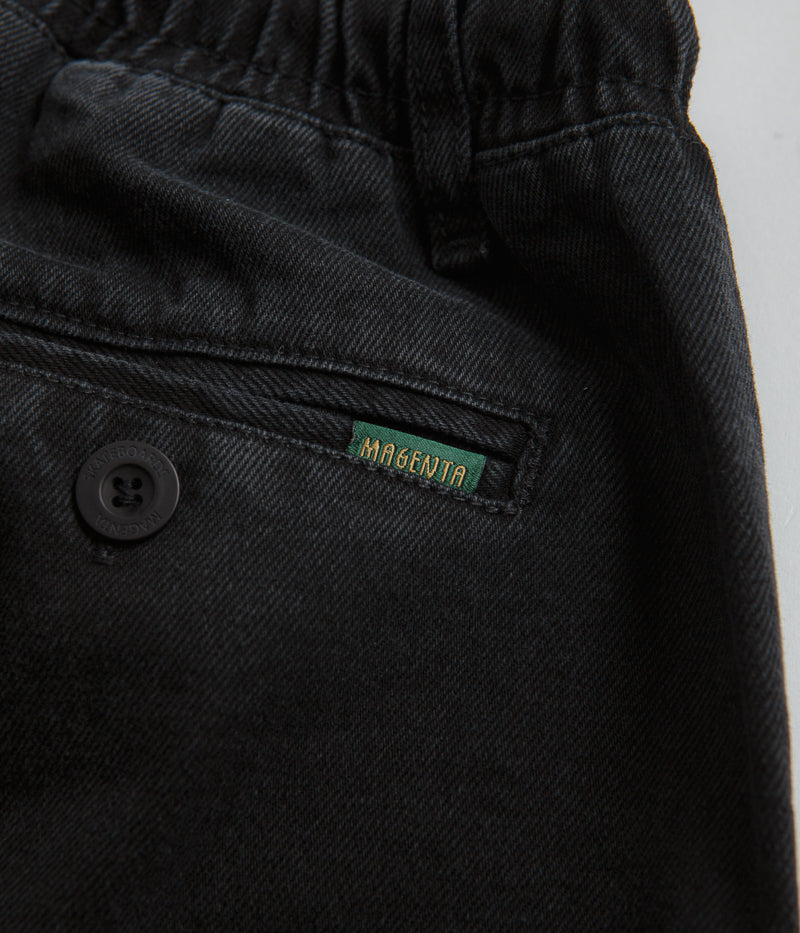 Magenta Loose Pants in Black Denim