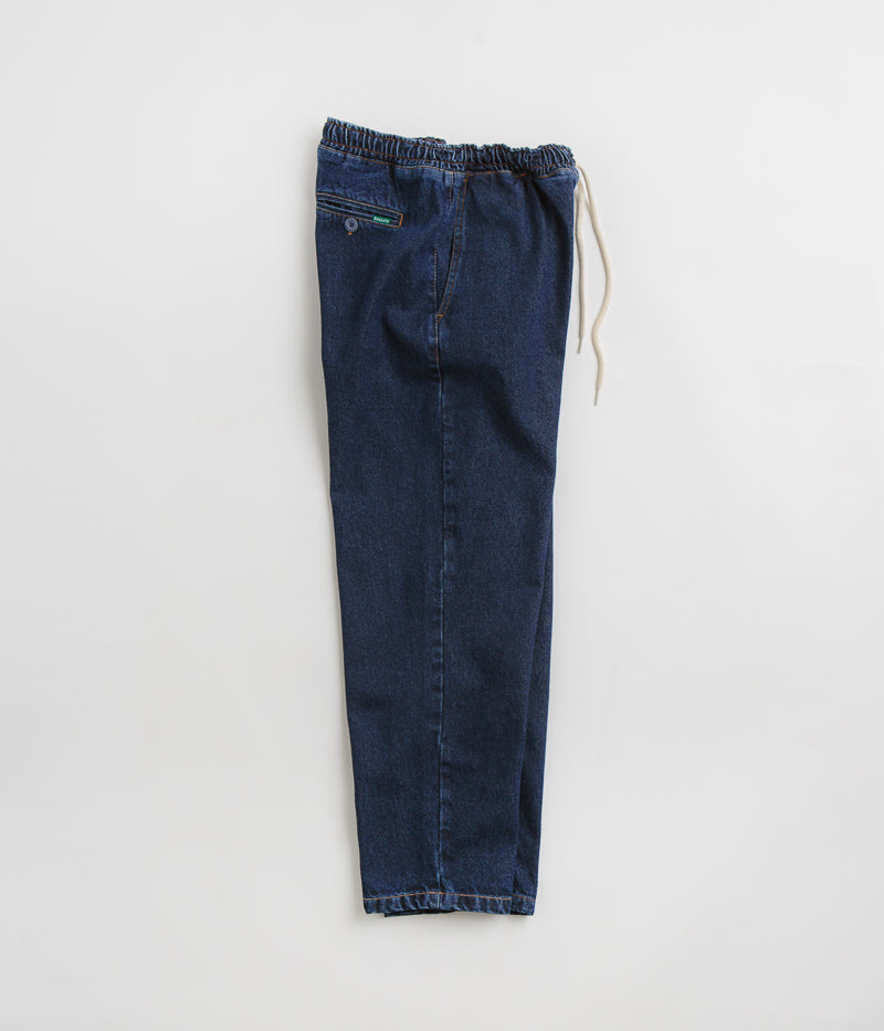 Magenta Loose Pants in Blue Denim
