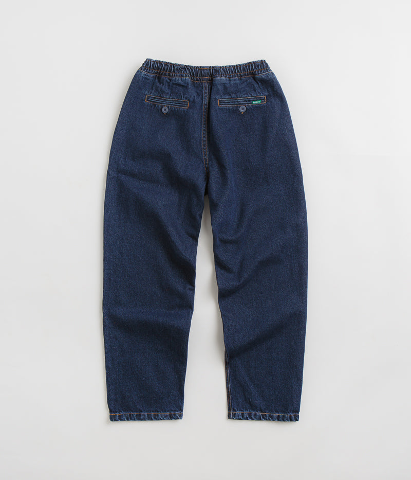 Magenta Loose Pants in Blue Denim