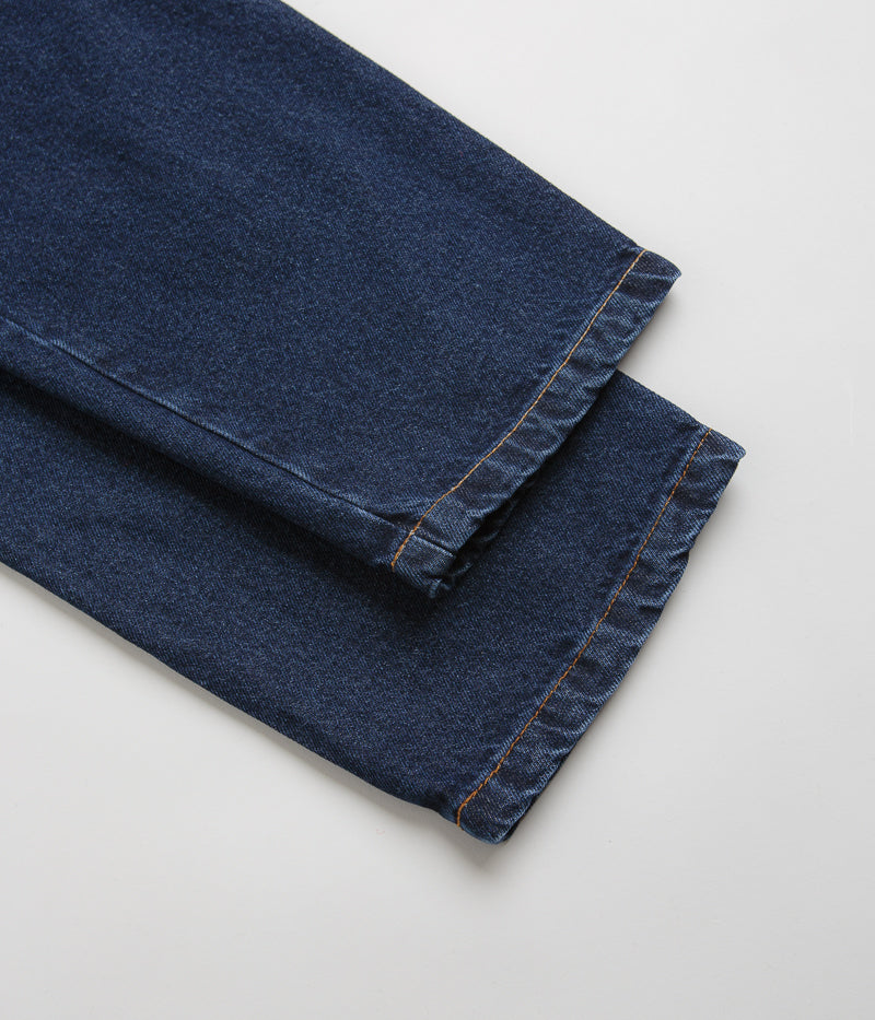 Magenta Loose Pants in Blue Denim