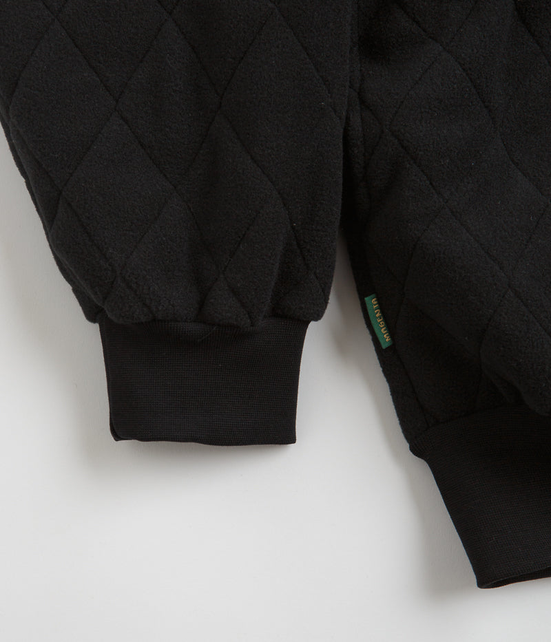 Magenta Lunar Quilted High Neck Sweatshirt in Black