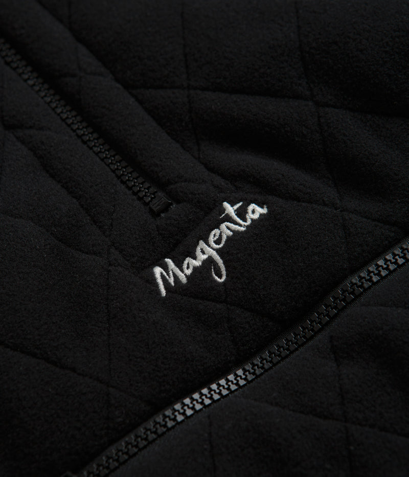 Magenta Lunar Quilted High Neck Sweatshirt in Black