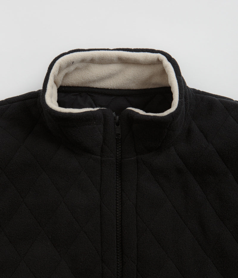 Magenta Lunar Quilted High Neck Sweatshirt in Black