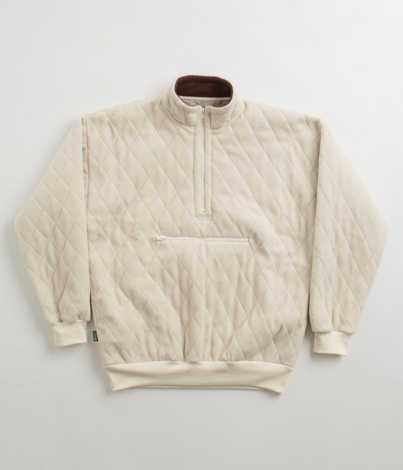 Magenta Lunar Quilted High Neck Sweatshirt in Natural