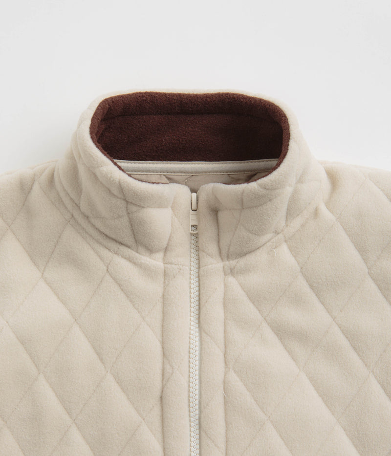 Magenta Lunar Quilted High Neck Sweatshirt in Natural
