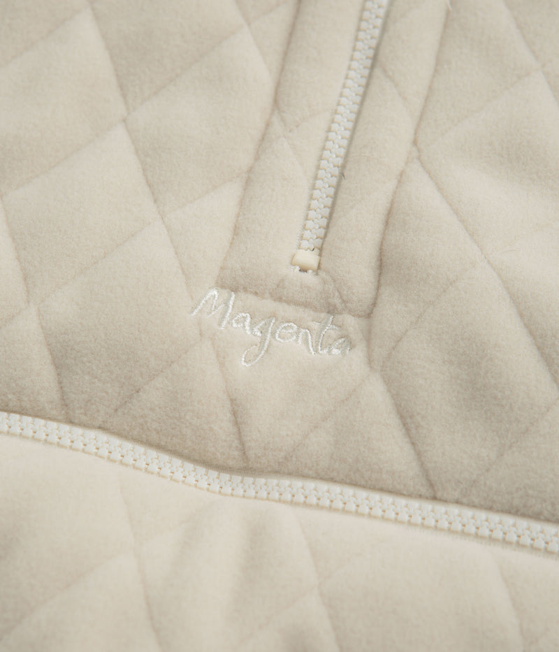 Magenta Lunar Quilted High Neck Sweatshirt in Natural