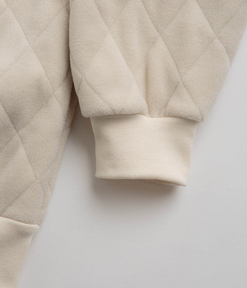 Magenta Lunar Quilted High Neck Sweatshirt in Natural