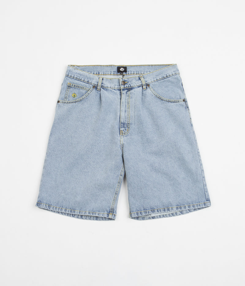 Magenta OG Denim Long Shorts in Washed Blue