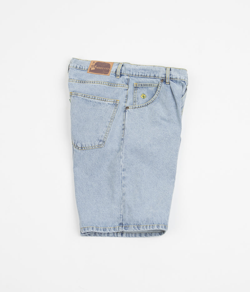 Magenta OG Denim Long Shorts in Washed Blue