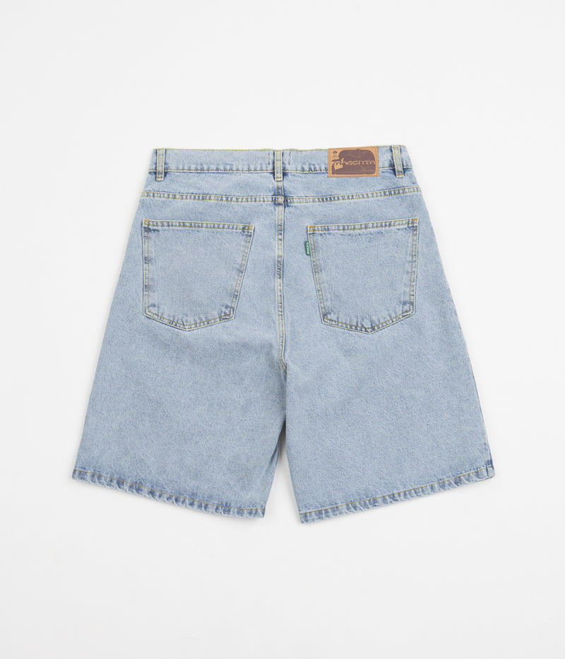 Magenta OG Denim Long Shorts in Washed Blue