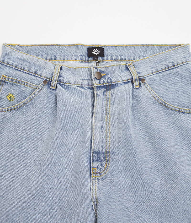 Magenta OG Denim Long Shorts in Washed Blue