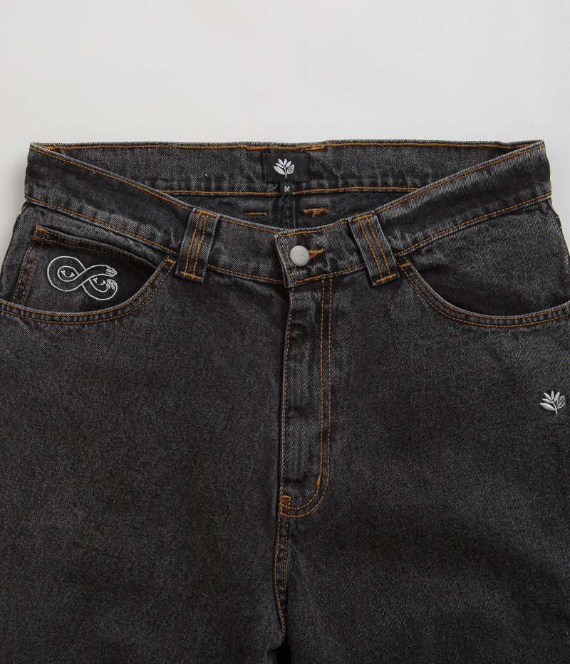 Magenta OG Denim Pants in Distressed Black