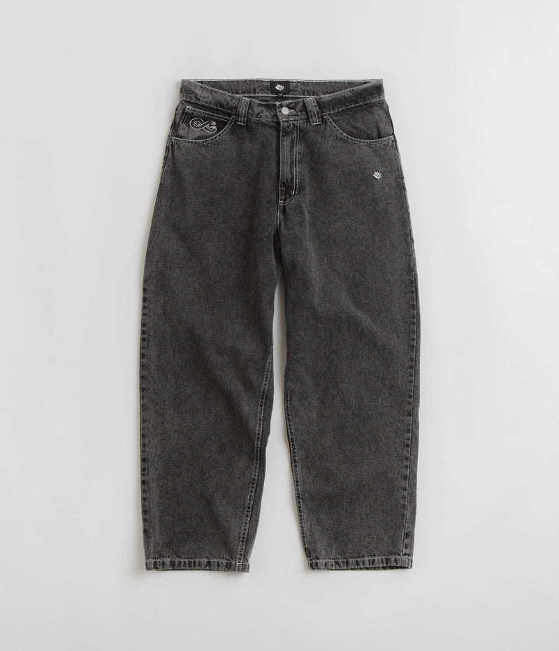 Magenta OG Stitch Jeans in Distressed Black Denim