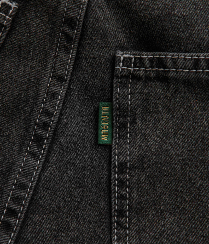 Magenta OG Stitch Jeans in Distressed Black Denim