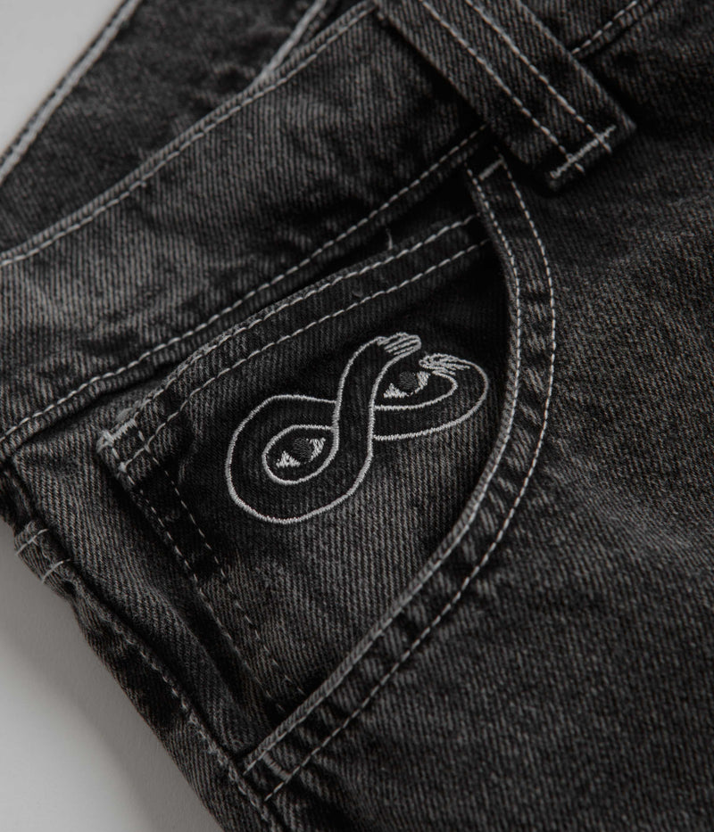 Magenta OG Stitch Jeans in Distressed Black Denim
