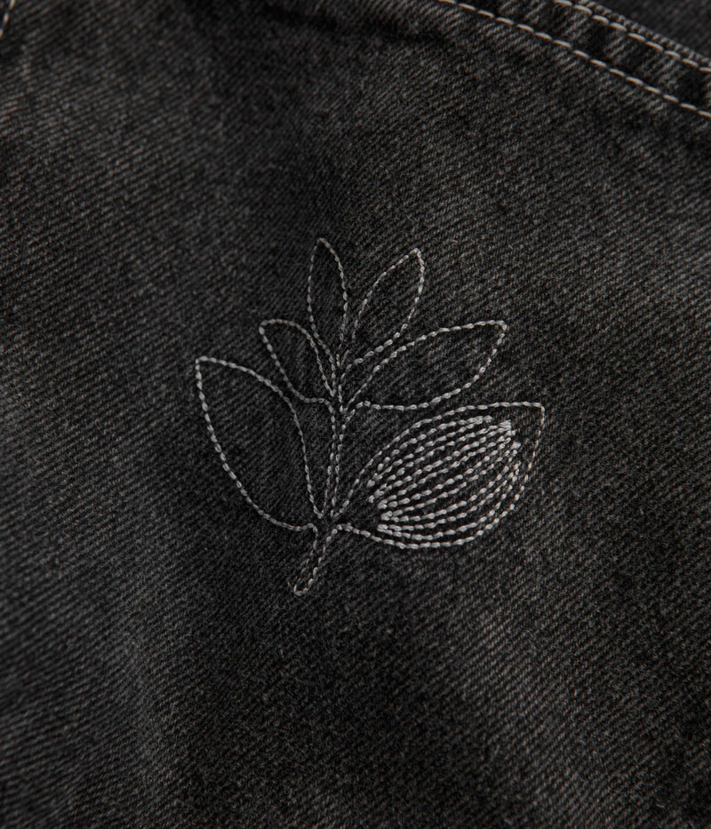 Magenta OG Stitch Jeans in Distressed Black Denim