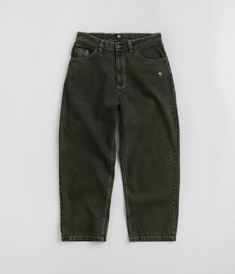 Magenta OG Stitch Jeans in Green Denim