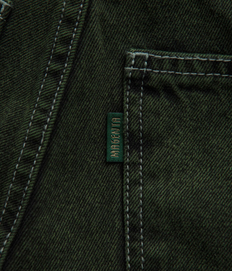 Magenta OG Stitch Jeans in Green Denim