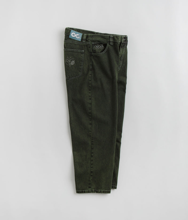Magenta OG Stitch Jeans in Green Denim