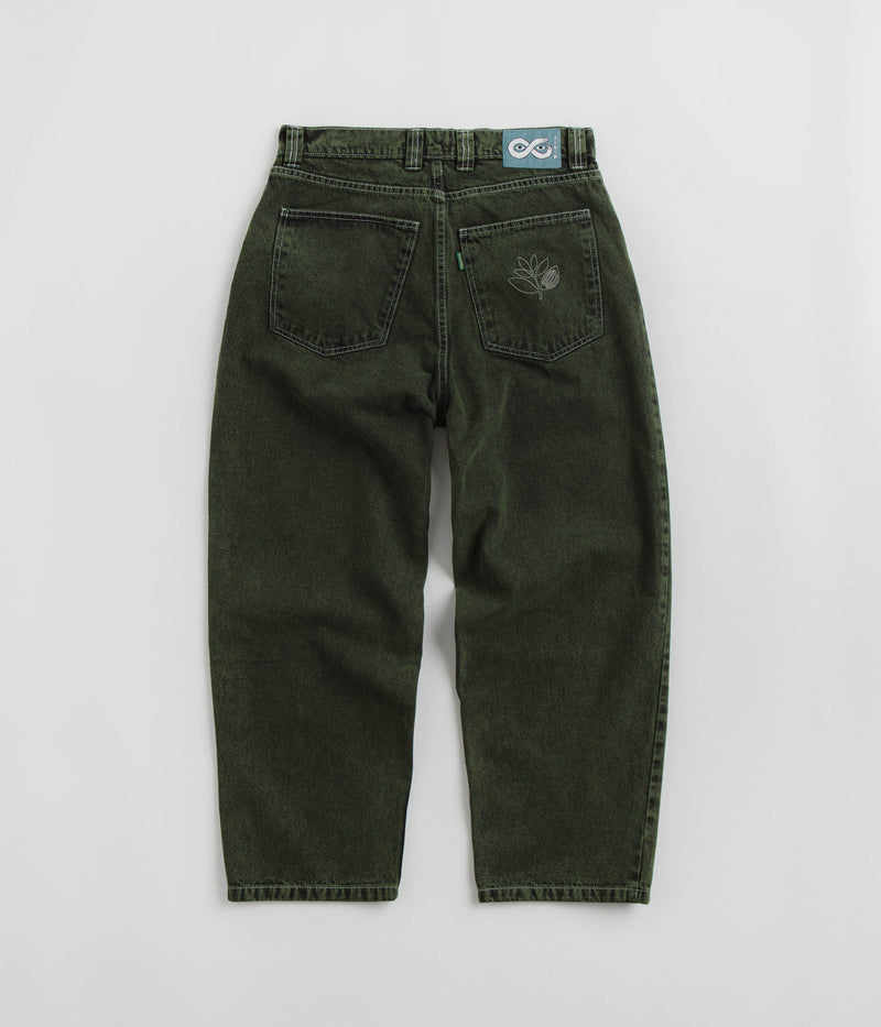 Magenta OG Stitch Jeans in Green Denim