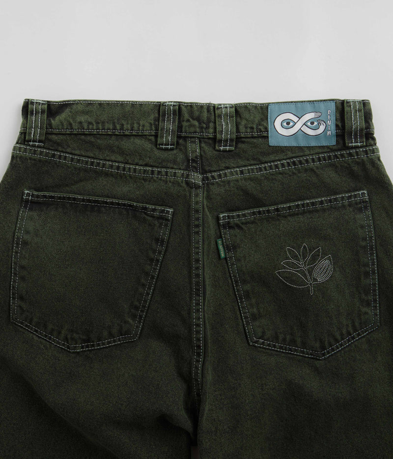 Magenta OG Stitch Jeans in Green Denim