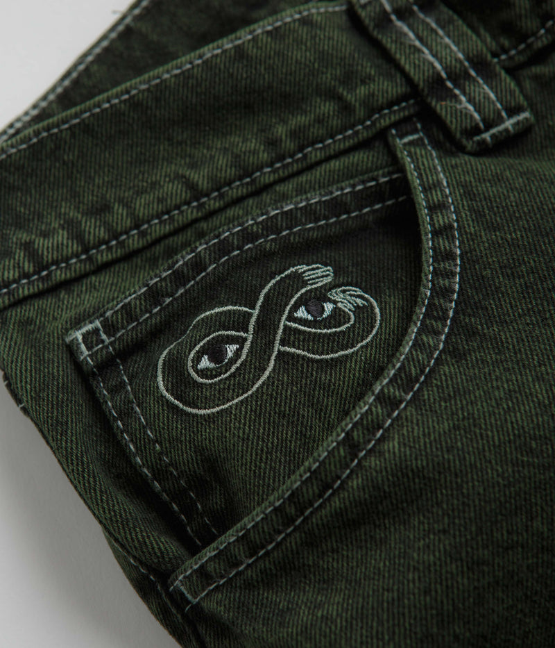 Magenta OG Stitch Jeans in Green Denim