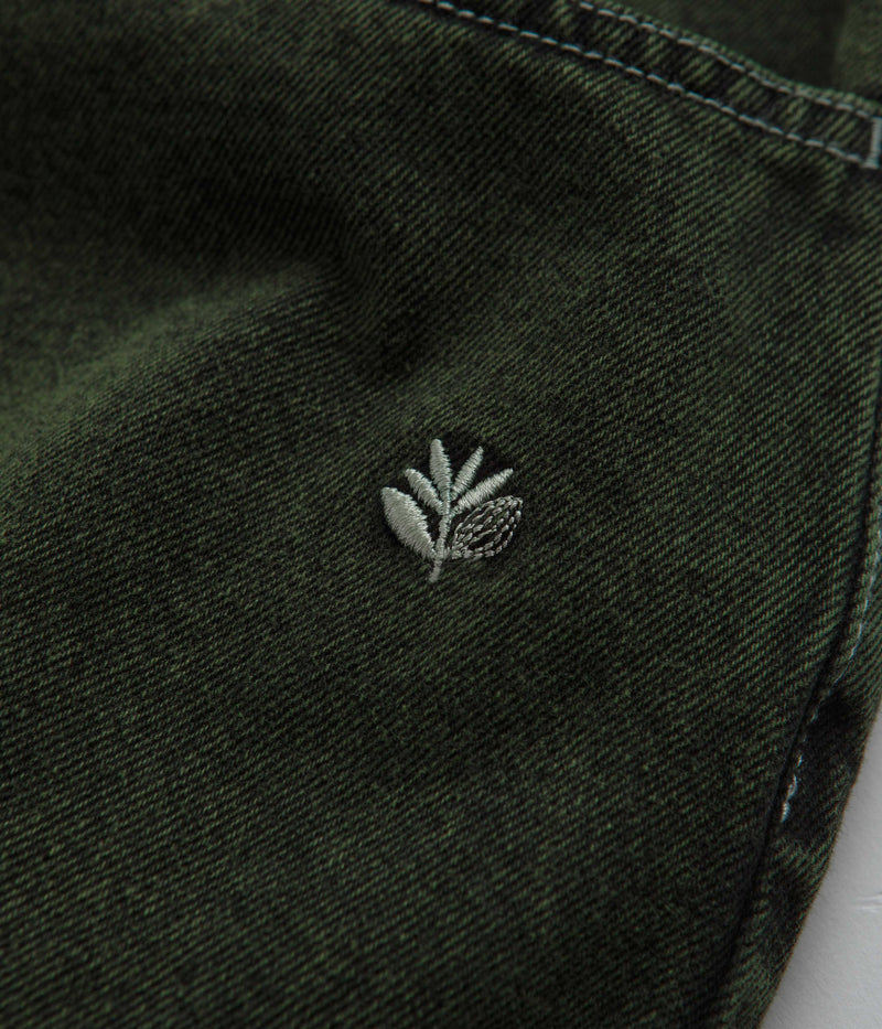 Magenta OG Stitch Jeans in Green Denim