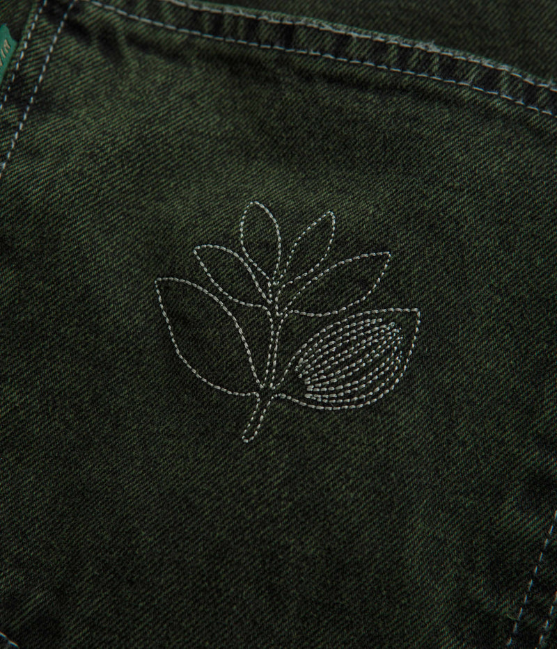 Magenta OG Stitch Jeans in Green Denim
