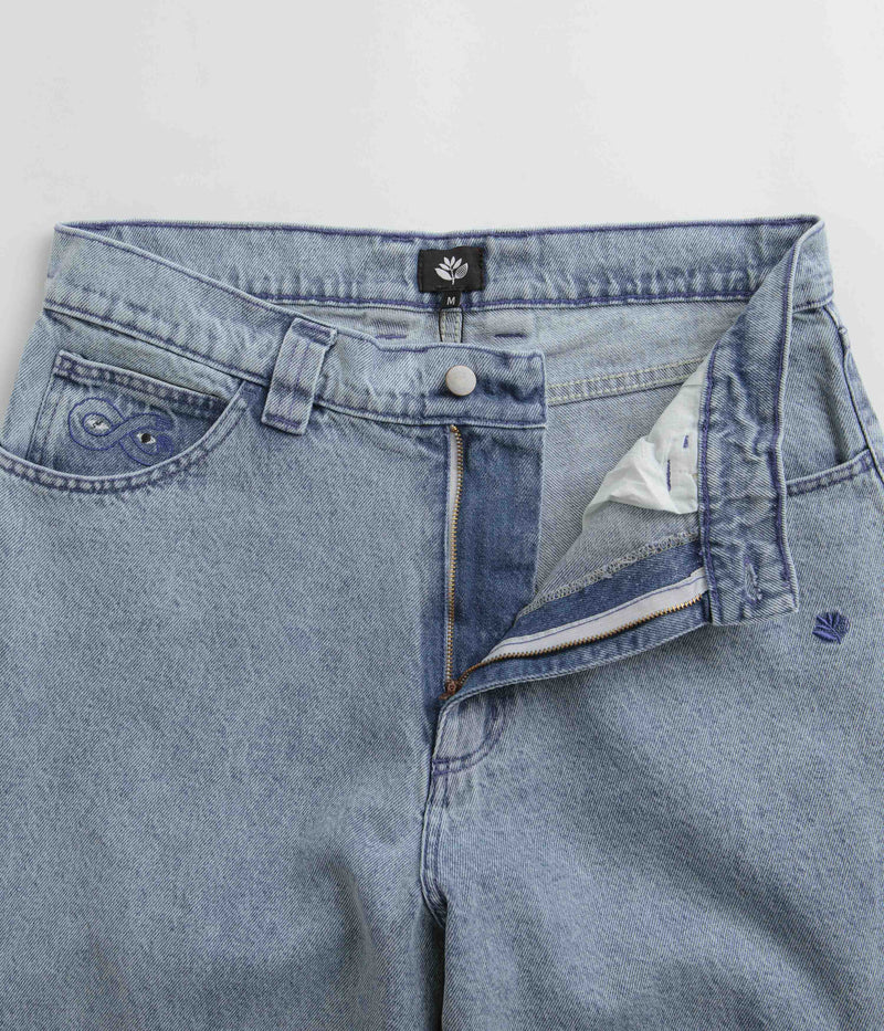 Magenta OG Stitch Jeans in Washed Denim