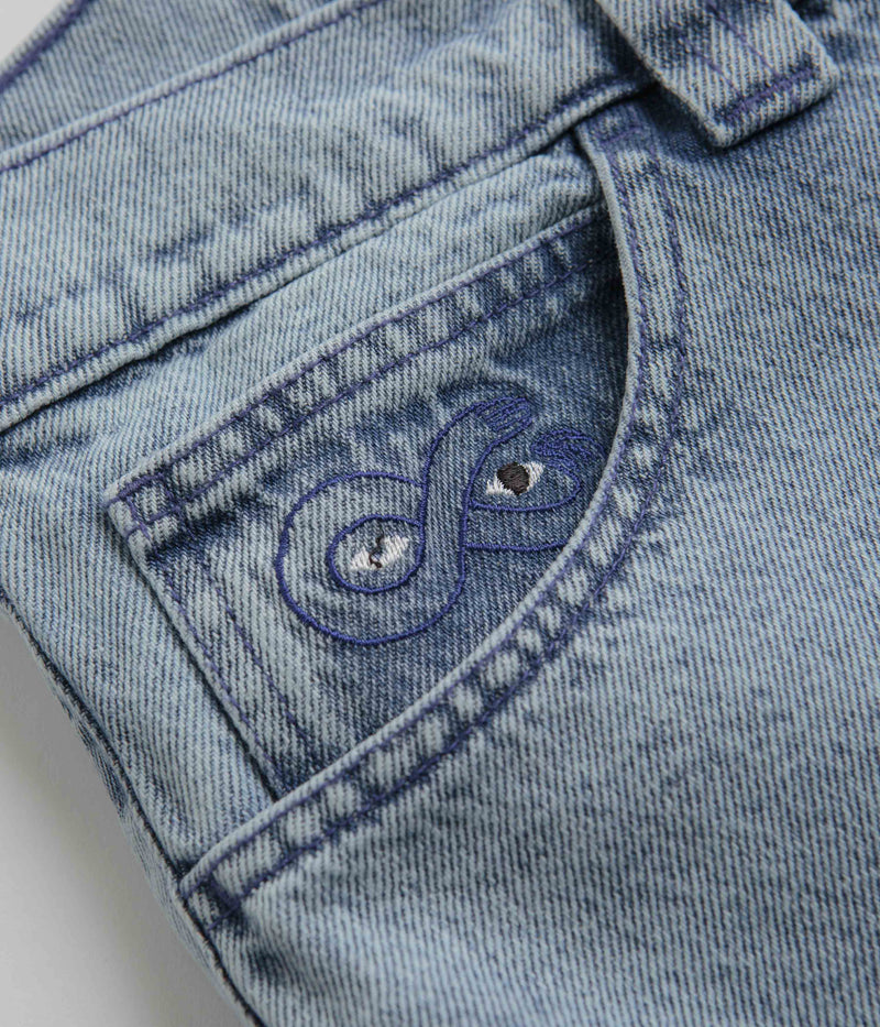 Magenta OG Stitch Jeans in Washed Denim