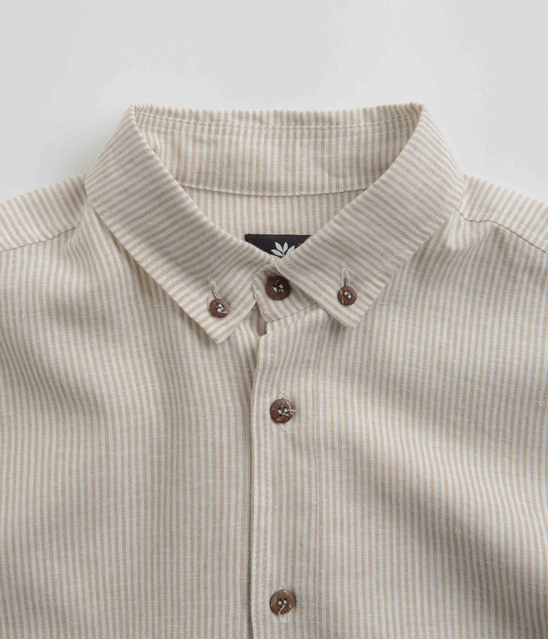 Magenta Oxford Striped Shirt in Beige