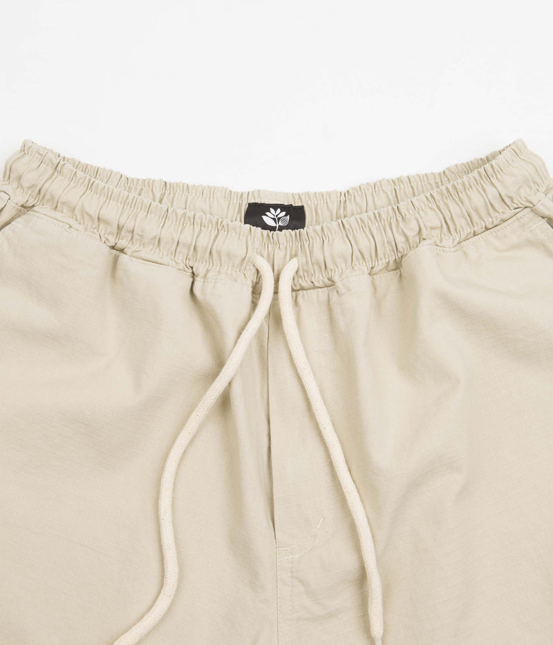 Magenta Ripstop Loose Long Shorts in Sand