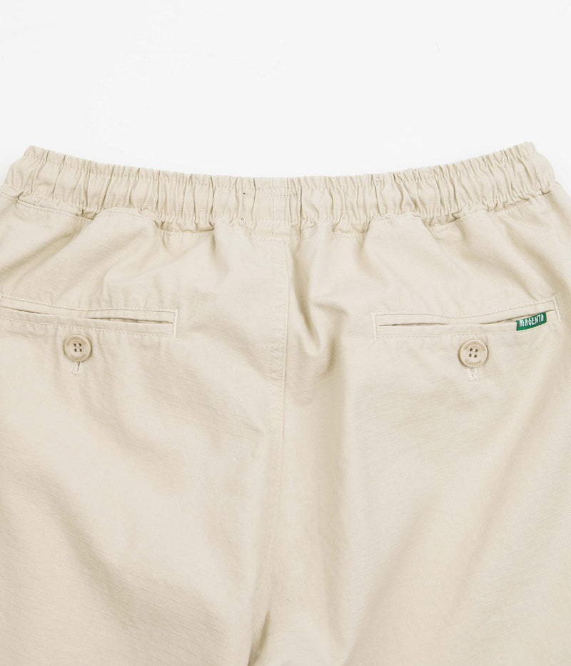 Magenta Ripstop Loose Long Shorts in Sand
