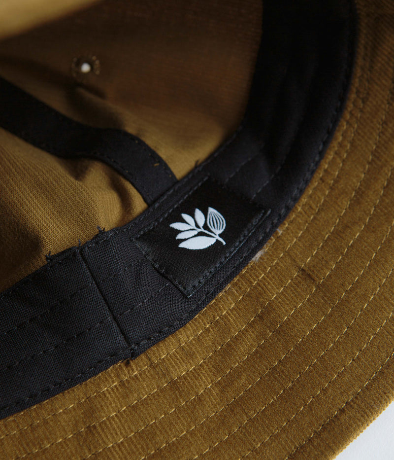 Magenta Script Cord Bucket Hat in Brown
