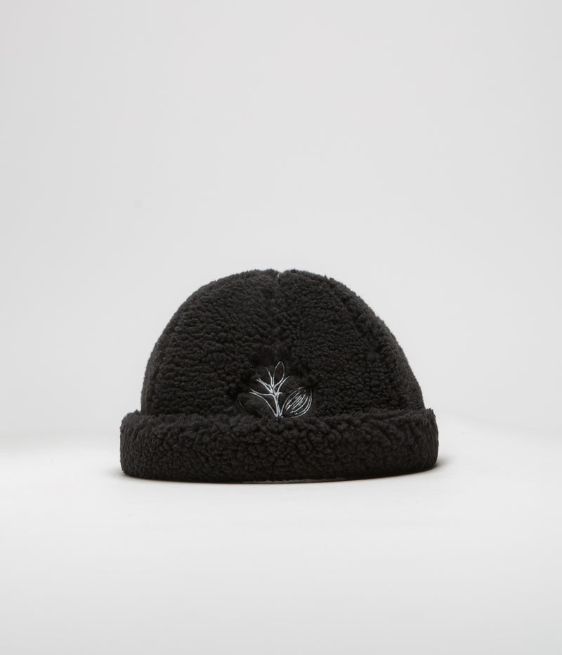 Magenta Sherpa Sailor Beanie in Black