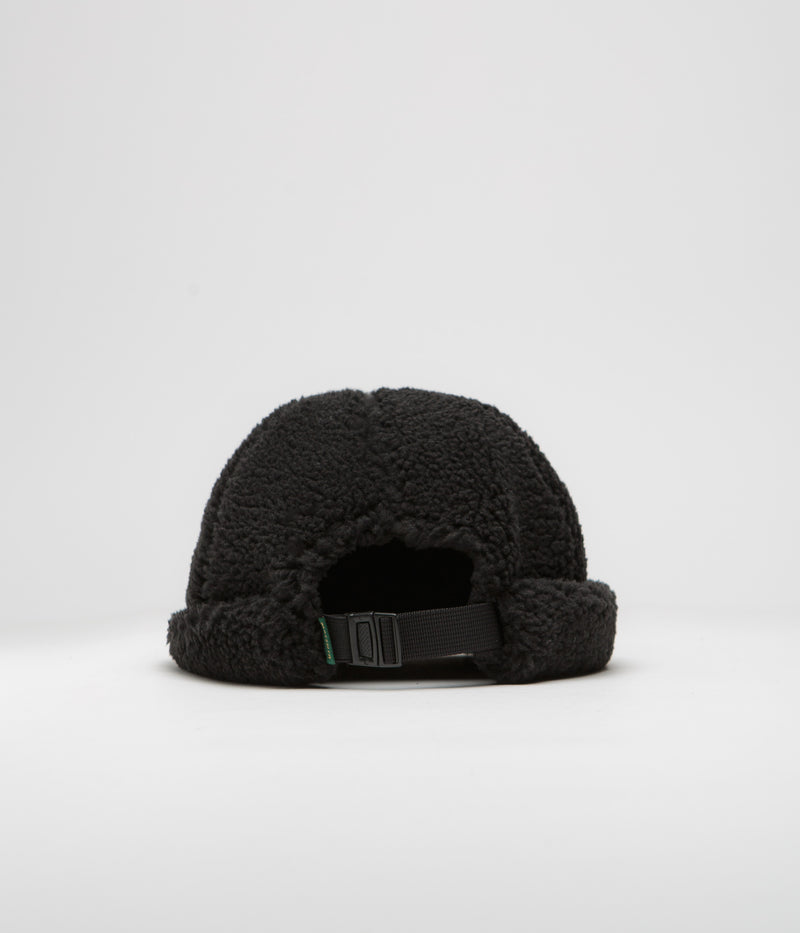 Magenta Sherpa Sailor Beanie in Black